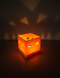 Image 3 of 🎃 Cube Candle Holder | Pumpkin Model 🕯️ Illuminate Your Halloween in Style!