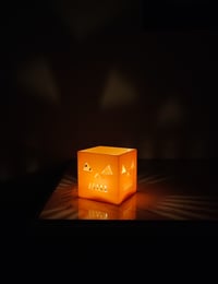 Image 4 of 🎃 Cube Candle Holder | Pumpkin Model 🕯️ Illuminate Your Halloween in Style!