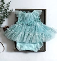 Image 1 of Sitter photo session dress Betsy | age 9-12 months | turquoise