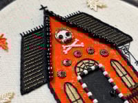 Image 4 of Halloween Baba Yaga House Mixed Media Embroidery Hoop 5x7"