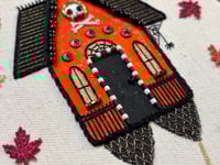 Image 5 of Halloween Baba Yaga House Mixed Media Embroidery Hoop 5x7"