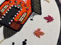 Image 6 of Halloween Baba Yaga House Mixed Media Embroidery Hoop 5x7"