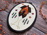 Image 2 of Halloween Baba Yaga House Mixed Media Embroidery Hoop 5x7"
