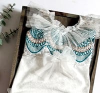 Image 2 of Sitter bodysuit for photo shoots | Eve | age 9-12 months | off white | aquamarine