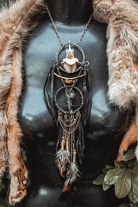 Image 1 of Ritual, large leather and bone necklace 