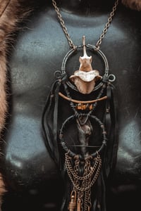 Image 2 of Ritual, large leather and bone necklace 