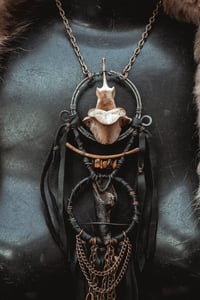 Image 17 of Ritual, large leather and bone necklace 