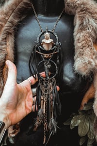Image 4 of Ritual, large leather and bone necklace 