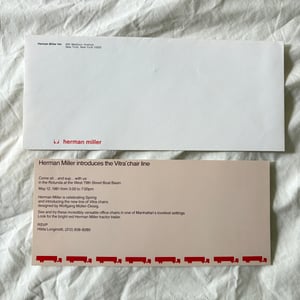 Image of 1981 Herman Miller Vitra Chair Invite & Envelope