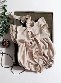 Image 3 of Boho photosession outfit | Giuseppina romper | age 12 months | beige