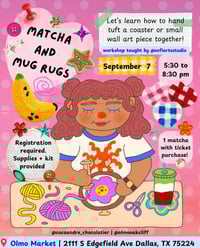 Image 1 of Matcha and Mug Rugs Punch Needle Workshop 
