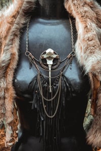 Image 3 of Wild fringe and bone necklace