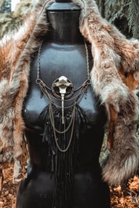Image 1 of Wild fringe and bone necklace