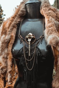 Image 4 of Wild fringe and bone necklace