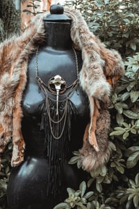 Image 6 of Wild fringe and bone necklace