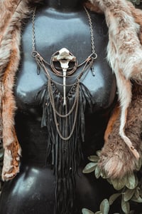 Image 7 of Wild fringe and bone necklace