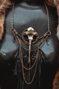 Image 8 of Wild fringe and bone necklace