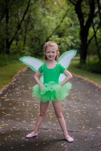 Image 3 of Tinkerbell Fairy Tutu Leotard or Bodysuit Baby Toddler Halloween Costume Birthday Set Wings Included