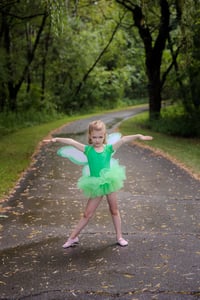 Image 2 of Tinkerbell Fairy Tutu Leotard or Bodysuit Baby Toddler Halloween Costume Birthday Set Wings Included