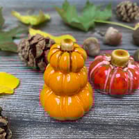 Image 3 of Handmade Orange/Red Ceramic Pumpkins