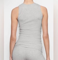 Image 2 of SKIMS- RIBBID TANK LONG- LIGHT HEATHER GREY