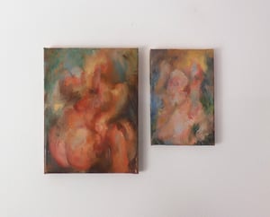 'PLUM PICKING' (2025) Original Oil Painting (Diptych)