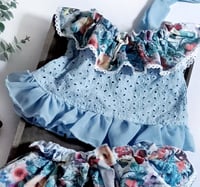Image 2 of Sitter set for photo shoots | Malwina | age 9-12 months | floral blue