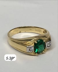 Mens emerald diamond ring