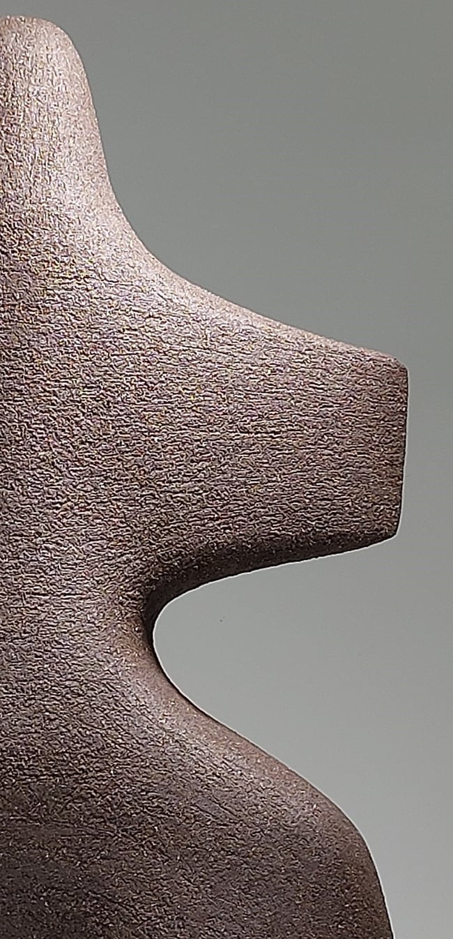 Signal - Hand-Built Black Ceramic Sculpture