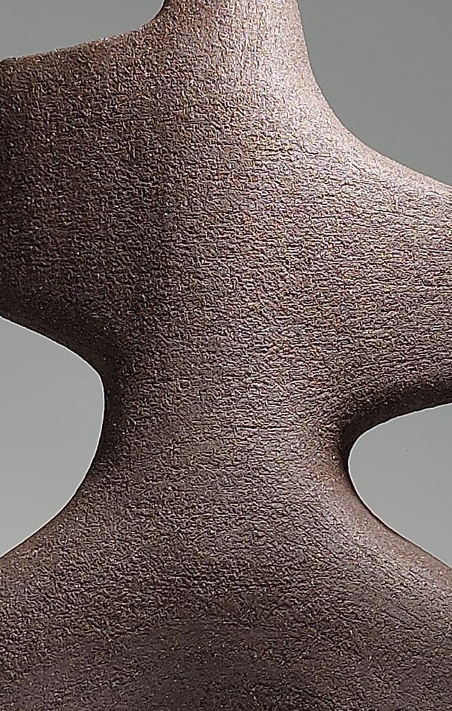 Signal - Hand-Built Black Ceramic Sculpture