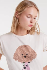 Image 3 of Camiseta 100% algodón con estampado de caniche