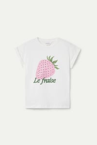 Image 3 of Camiseta 100% algodón con estampado de fresas