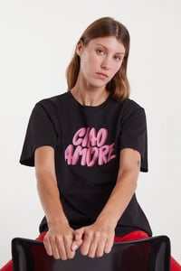 Image 3 of Camiseta 100% algodón con estampado Ciao Amore