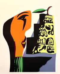 Stereo pear screenprint 