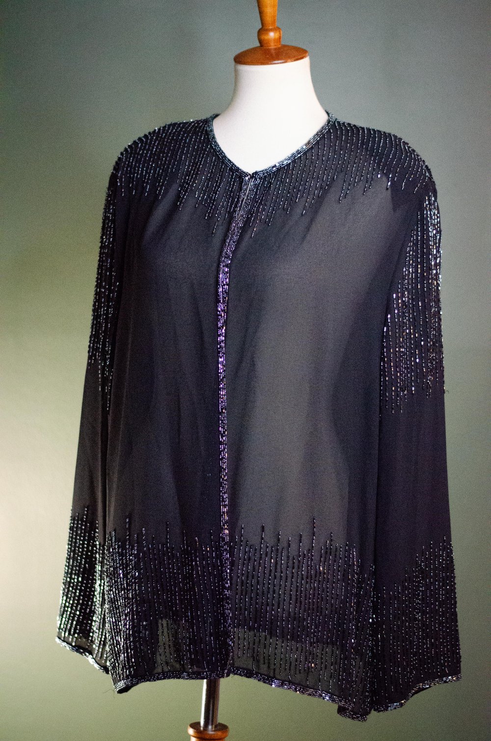 Image of Vintage Carissimo Cascade Sheer Beaded Throw 