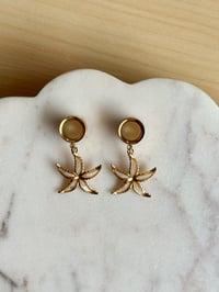 Image 1 of White Shell Opalescent Starfish (Gold)
