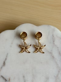 Image 2 of White Shell Opalescent Starfish (Gold)