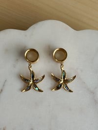 Image 1 of Abalone Starfish Dangles (Gold)