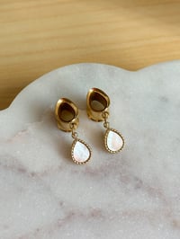 Image 1 of Delphine Teardrop Dangles (Gold)