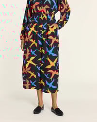 Image 1 of Pantalón culote pájaros con cintura elástica 