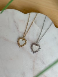 Image 3 of Delphine Heart Necklace (Choose Your Color)