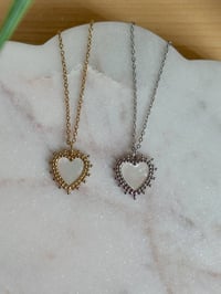 Image 1 of Delphine Heart Necklace (Choose Your Color)