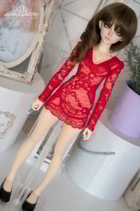 Image 1 of Red Lace dress for MNF/PetiteMarionette girls