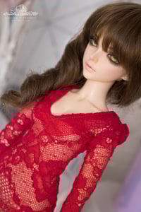Image 2 of Red Lace dress for MNF/PetiteMarionette girls