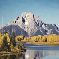 Image 1 of Mount Moran And The Oxbow Bend - Fine-Art Print