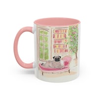 Image 2 of Pug Library Art PRINT / MUG / NOTECARD SET Artwork Gift for Book Lover Hand Painted Original