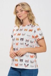 Image 2 of Glasses Cat Tee