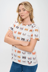Image 3 of Glasses Cat Tee