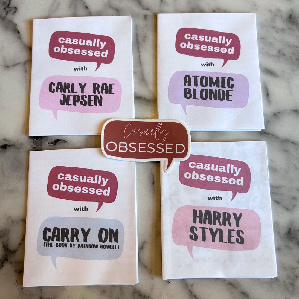 Image of Casually Obsessed Zine 4-Pack (with sticker)