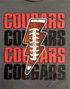 Charleroi Cougars-Football Lightning-T-Shirt